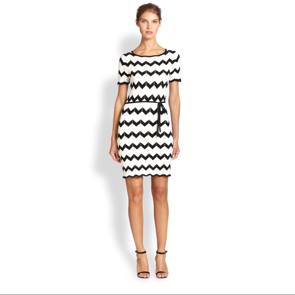 Trina Turk Carlotta chevron stripe sweater dress
